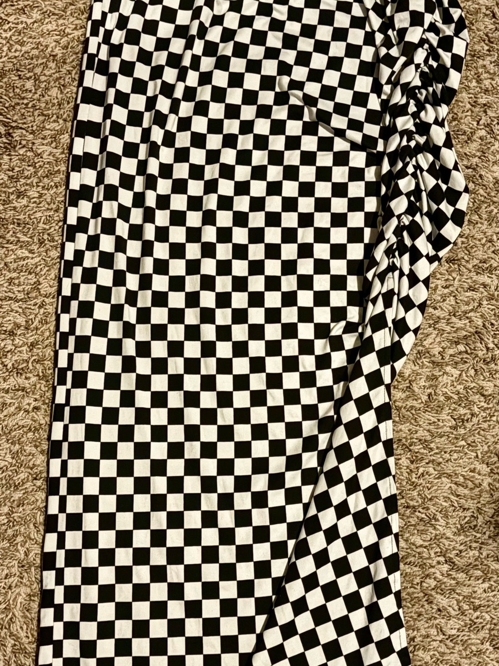 SHEIN Black & White Checkerboard Pencil Skirt